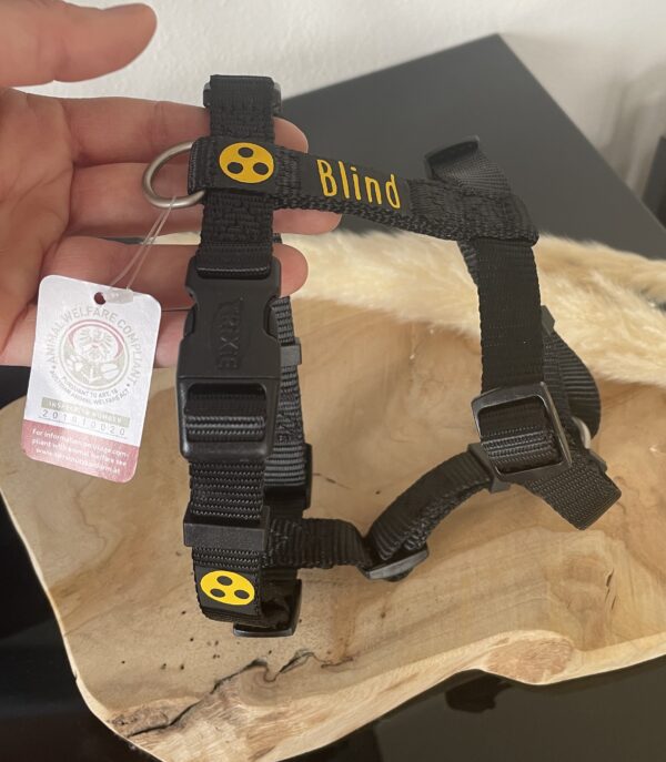 Hundegeschirr „Blind“ – Größe S–M (42–60cm Brustumfang)